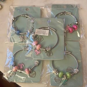 Mint Stainless Steel Bracelets with Colorful‎ Charms